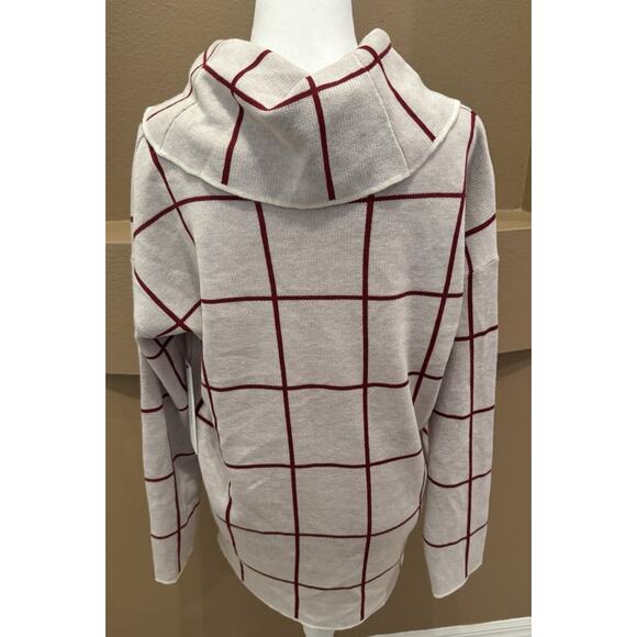 Calvin Klein Cowl Neck Checkered Pullover Women's Sweater Size M - Picture 6 of 10